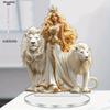Statue décorative angélique et de lion inspirante en acrylique, adaptée à la décoration de la maison et de la cuisine, un ornement de bureau polyvalent, le choix parfait pour Holi