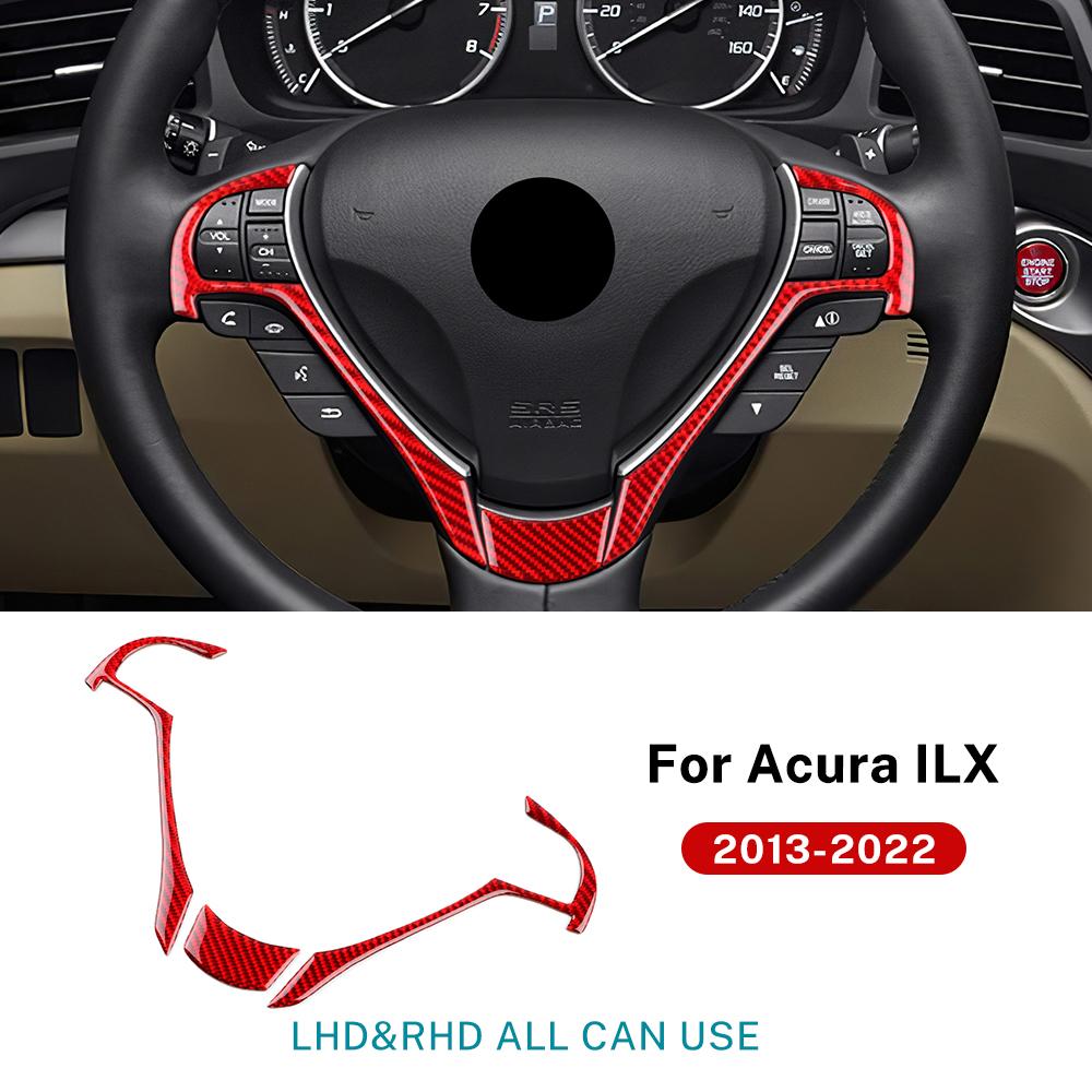 Real Soft Carbon Fiber Sticker for Acura ILX 2013-2017 2018 2019 2020 2025 2025 For RDX 2013-2018 Car Steering Wheel Accessories