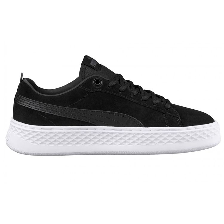 Puma Smash Platform Suede Casual Low Top Sneakers Women Sneakers Black White 366488-01