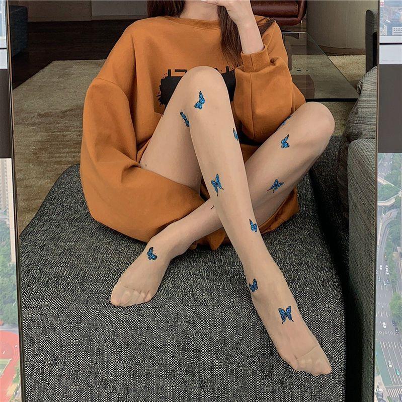 Sexy Tights Pantyhose Floral Print Hollow Out Mesh Fishnet Pantyhose Body Stockings Women Lingerie Hosiery Mesh Nylon Tights