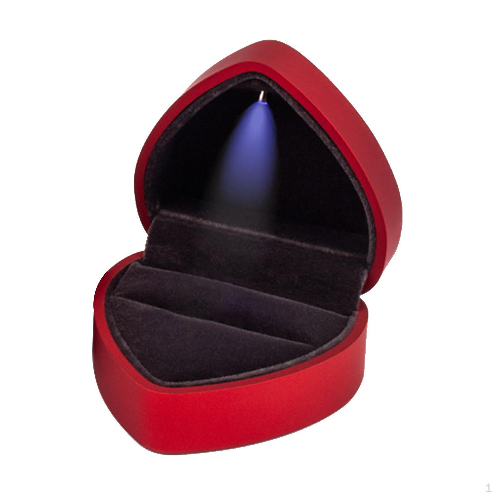 

Обручальное кольцо в форме сердца, держатель для сережек, монет, футляр для ювелирных изделий со светодиодной подсветкой для красный