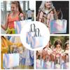 6pcs Rose Gold Silver Tote Bags Reusable Gift Bag Waterproof Non Woven Shopping Bag Grocery Bag Birthday Wedding Gift Bag