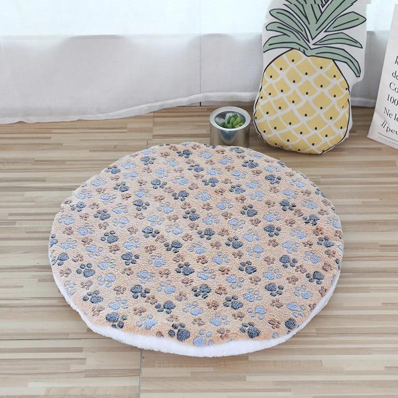 Tapis de lit pour chat en peluche Rond Lit pour animaux de compagnie pour chats Petits chiens Tapis de couchage doux en polaire pour animaux de compagnie Nid pour chaton chiot Coussin pour animaux de compagnie Accessoires pour chat