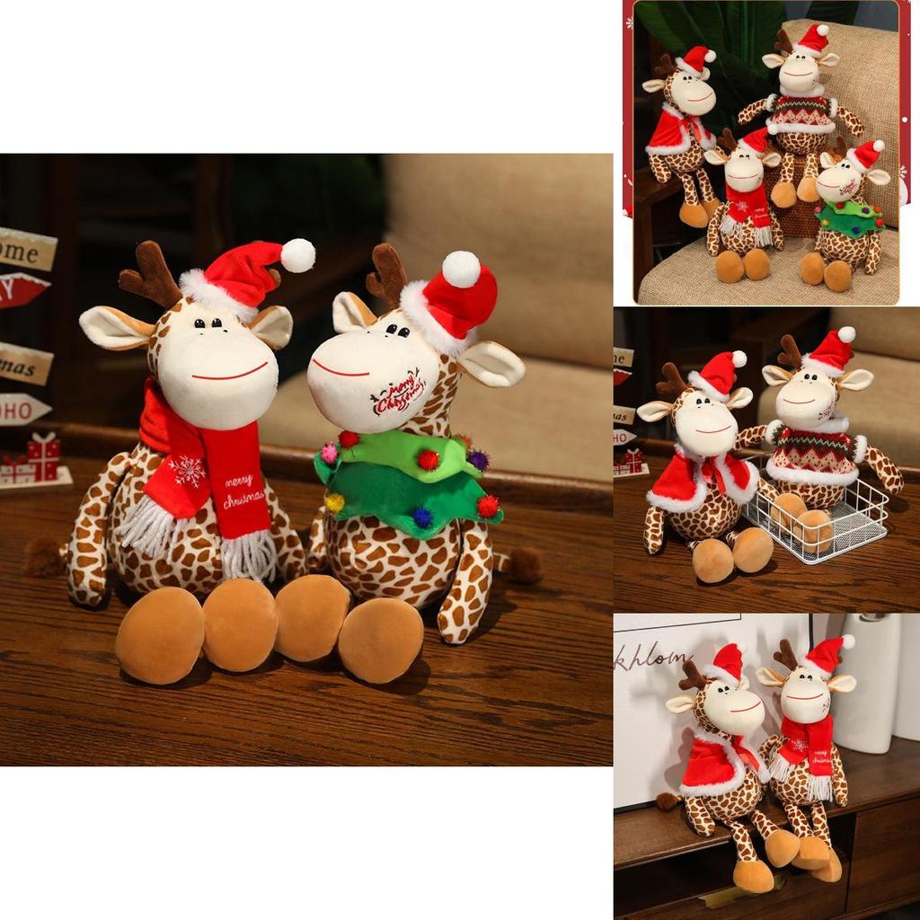Adorable 2024 Christmas Series Plush Reindeer Snowman Penguin Decorative Figures Perfect For Holiday Gifts