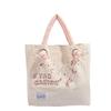 Corduroy Commuter Tote Bag for Women, Embroidered Versatile Cute Student Large Capacity Shoulder Bag, Cotton-Padded Handbag