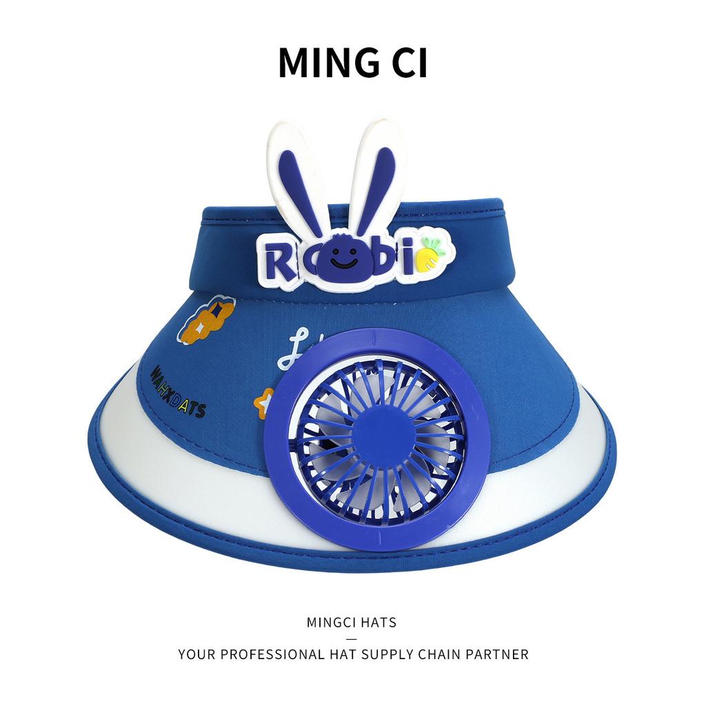 Kids Empty Top Fan Sun Hat Uv Protection Summer Cap For Boys Girls