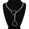 Long Cuban Link Necklace Stainless Steel O-ring Clavicle Chain Heart-shaped Necklace  Party Wear