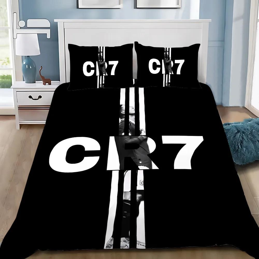 3D NOVÉ Povlečení na přikrývku Povlak na polštář Ložní souprava Fotbal CR7 R-Ronaldos Dospělý Chlapec Dívka Dekorace ložnice Děti Jednolůžko Dvojlůžko Velké