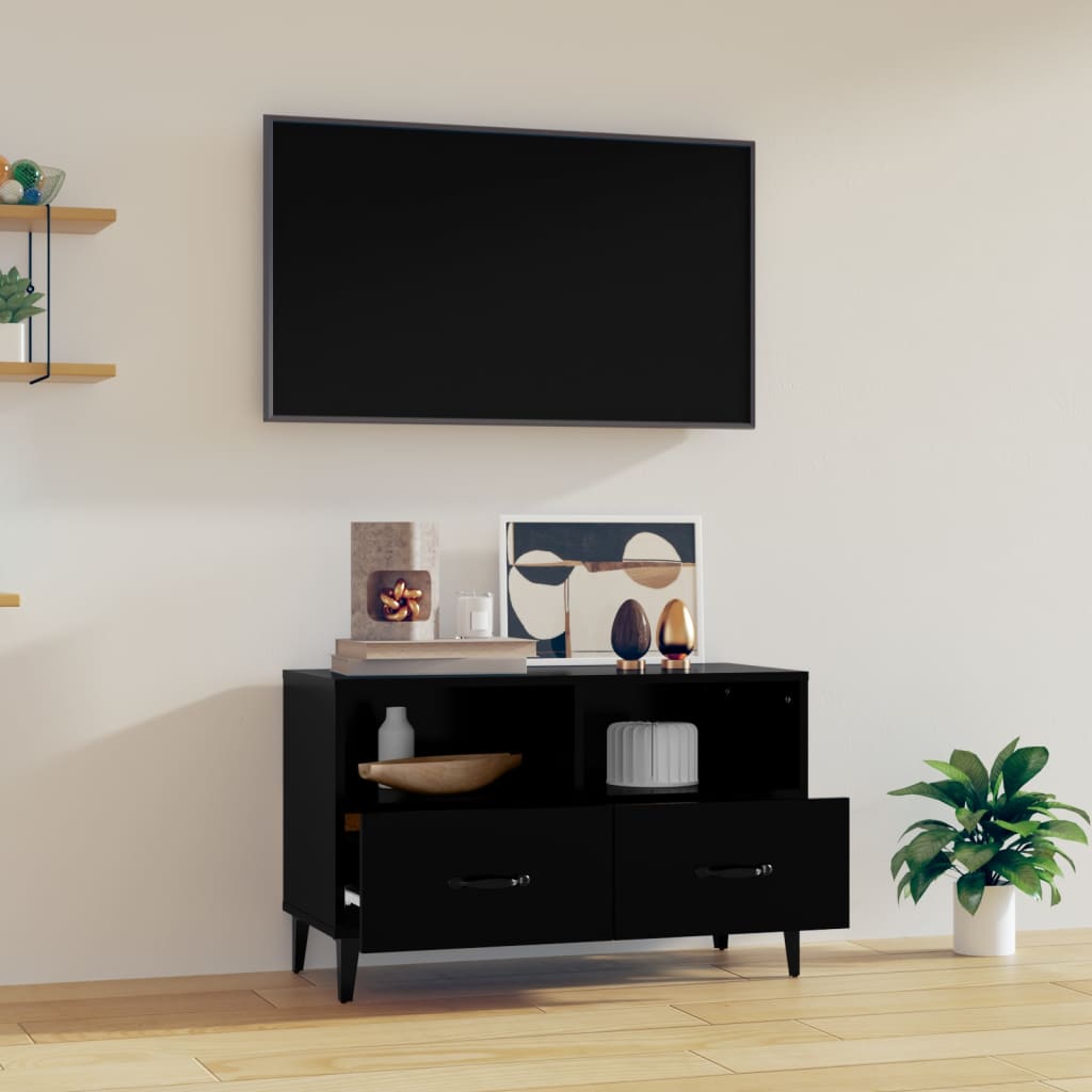 TV Stand in Black 80 x 36 x 50 cm Particleboard