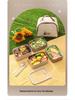 Korean Square 304 Stainless Steel Lunch Box with Airtight Glass Lid - Microwave Safe