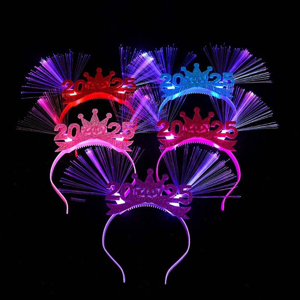Number Letter LED Glow Hair Bands Snake Shape New Year Headdress  Men/Women/Kids