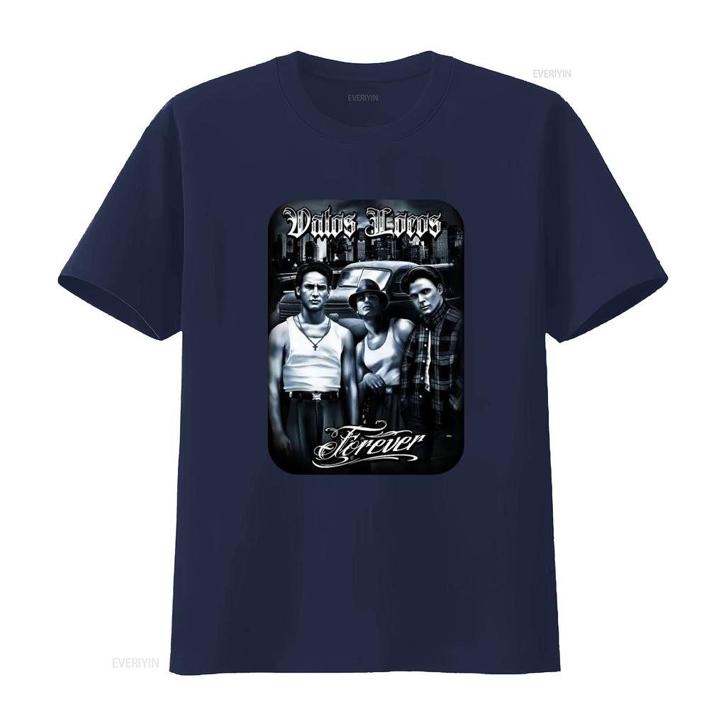 Vatos Locos Forever Mens Heavyweight T Shirt Print On Shaka Wear Retro Gangster Style Urban Fashion vintage Washed homme
