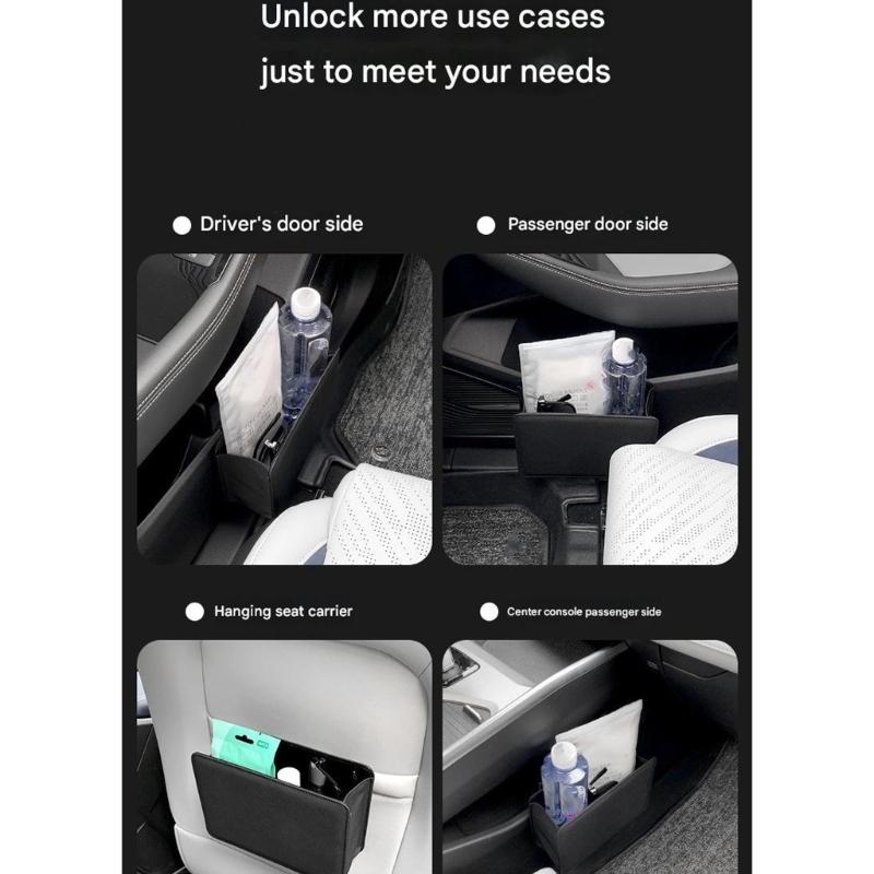 Leather Automotive Trash Can Dust Bin With Leakproof And Easy Clean Features For Car Cabin Organization Quick Install