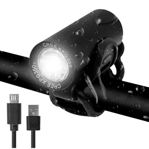 GORIX Bicycle Light, USB Charging, Waterproof, Bright LED Light (GX-FL1579) (Black)