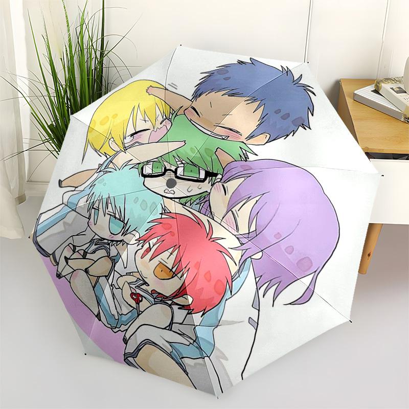 

1pc Outdoor Umbrella with Fairy Tail Characters - Automatic Opening/Closing, Portable 3-Fold Design, 8-Rib Iron Frame - Perfect Gift for Fans, Tr