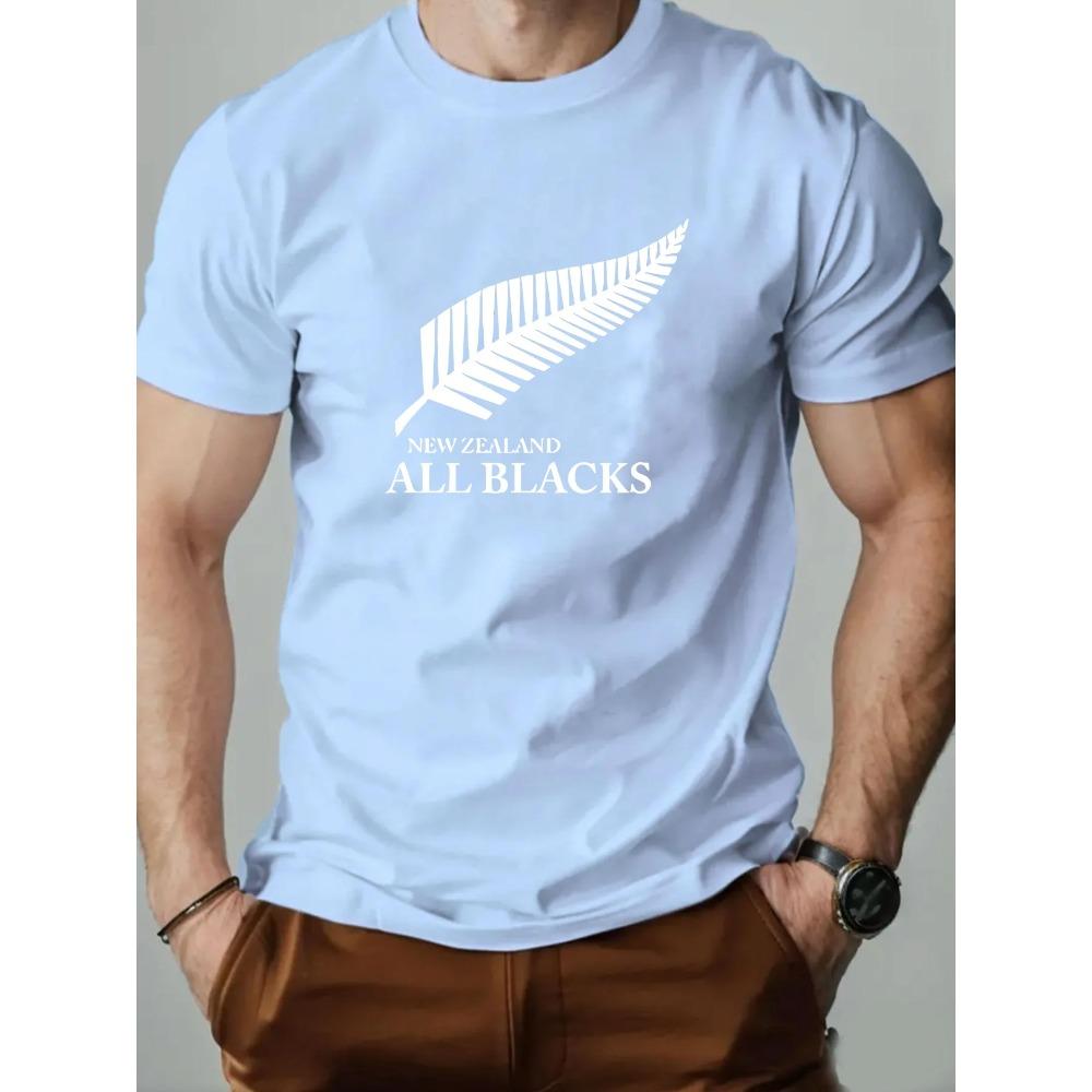 2025 New Men‘s T-Shirt 100% Cotton Maple Leaf Print Summer Round Neck Breathable Short Sleeve Casual Tee