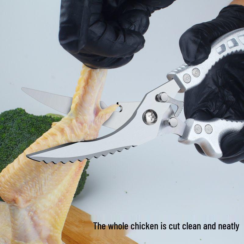 Multi-Functional Stainless Steel Kitchen Scissors: Powerful Bone Cutter & Food Shears for Chicken, Fish, and BBQ