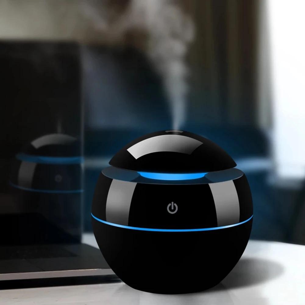 Portable Air Humidifier Ultrasonic USB  Diffuser LED Night Light Electric Essential Oil Diffuser Aromatherapy Black Humificador