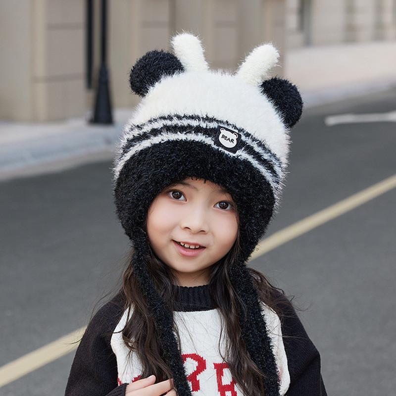 Kinder Strick Bärenmütze mit Wärme- und Winddicht-Eigenschaften für Winter-Outdoor-Spiel