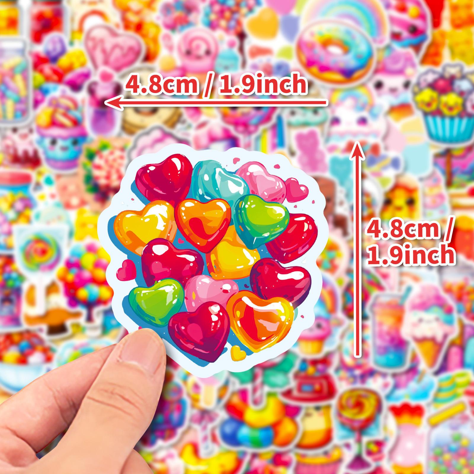 

100 Цветных Конфетных Мультяшных Граффити Наклеек Леденец Мороженое DIY Декоративная Точка Наклейки Сердечки для Девочек