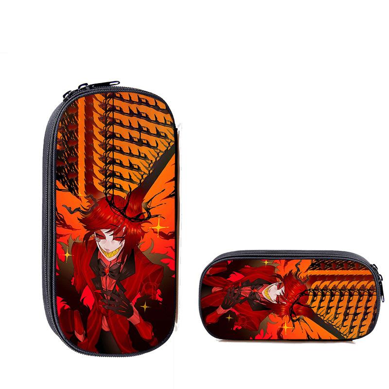 

Hell Inn printed full-color single-layer pencil bag, zipper stationery bag for primary and secondary school students One size