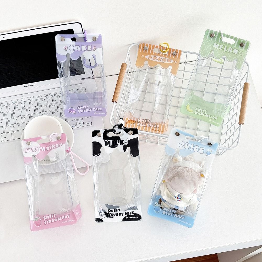 New Transparent Data Cable Storage Bag Dustproof PVC Dolls Storage Pouch Gift Colorful Dolls Outdoor Bag for 13cm Dolls