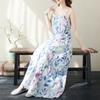 Rochie Lungă Florală Halter De Vară Boemă Vacanță La Mare Călătorie Rochie De Plajă Bumbac In Fustă Lungă Dimensiuni Mari