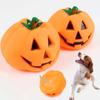 New Halloween Playing Dog Toys Pumpkin Puppy Squeak Bite Resistance Orange Rubber Squeak Chew Toys