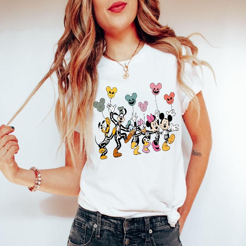 202526 Summer Fashion Mickey Tshirt Y2k Minnie Mouse Hat Printed 100 cotton printed Tshirt Womens Loose Disney Tshirt