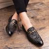Luxury Fashion Printed Flats Shoes Patent Leather British Style Oxfords Man Party Wedding Dress Formal Prom Loafers Men