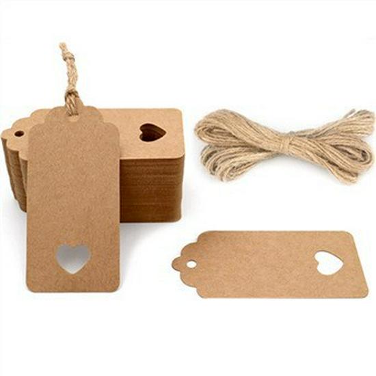Round Kraft Paper Hang Tags for Halloween, Christmas, and Thanksgiving - Blank Black and White Handmade Labels