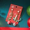 New Trendy Asymmetric Christmas Earrings Creative Design Christmas Tree Snowflake Bells Drop Earrings Xmas Holiday Jewelry Gifts