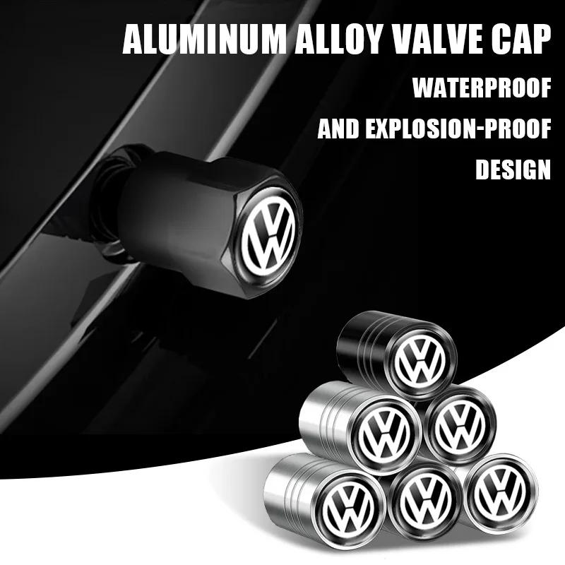 For Volkswagen b34Pcs Car Wheel Tire Valve Caps Air Stem Lavida Rline Tyre Plug For Volkswagen VW GTI Golf 7 Polo Tiguan Passat Jetta Accessories