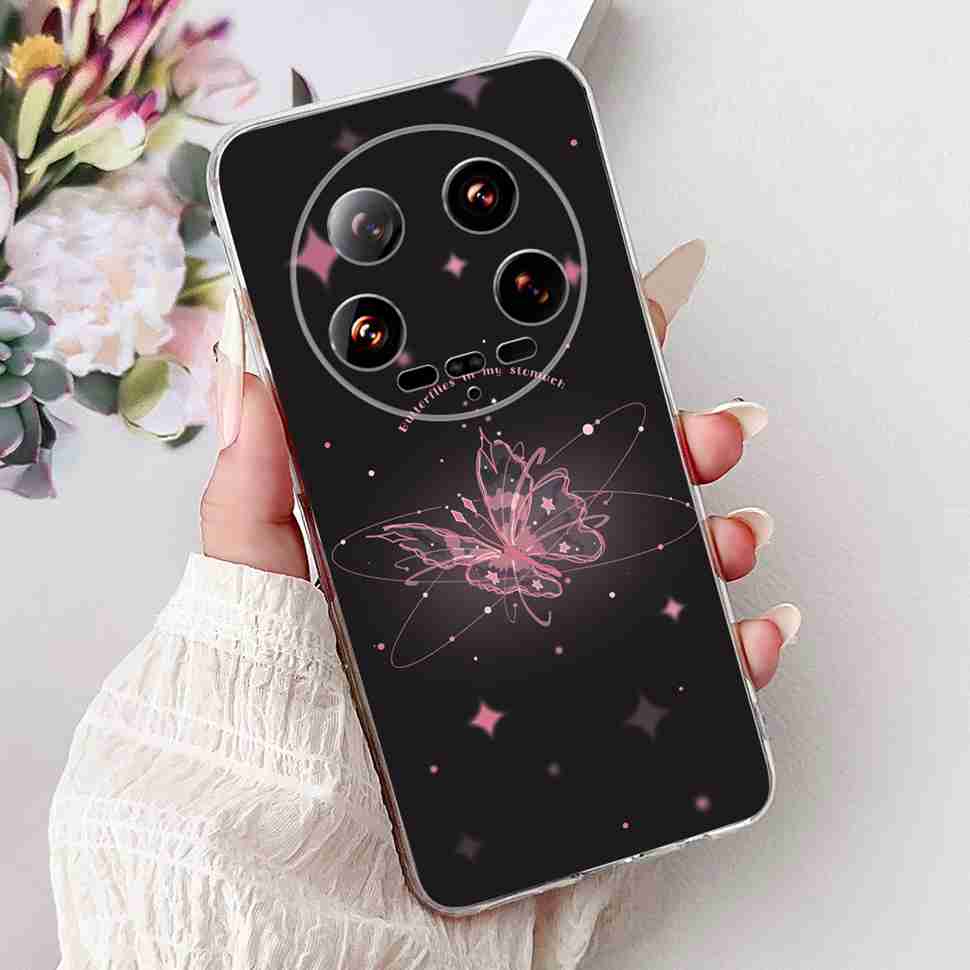 Case For Xiaomi 14 Ultra Butterfly Silicone Soft Phone Cover For Xiaomi Mi 14 Mi14 Ultra Shockproof Back Fundas Xiaomi 14Ultra