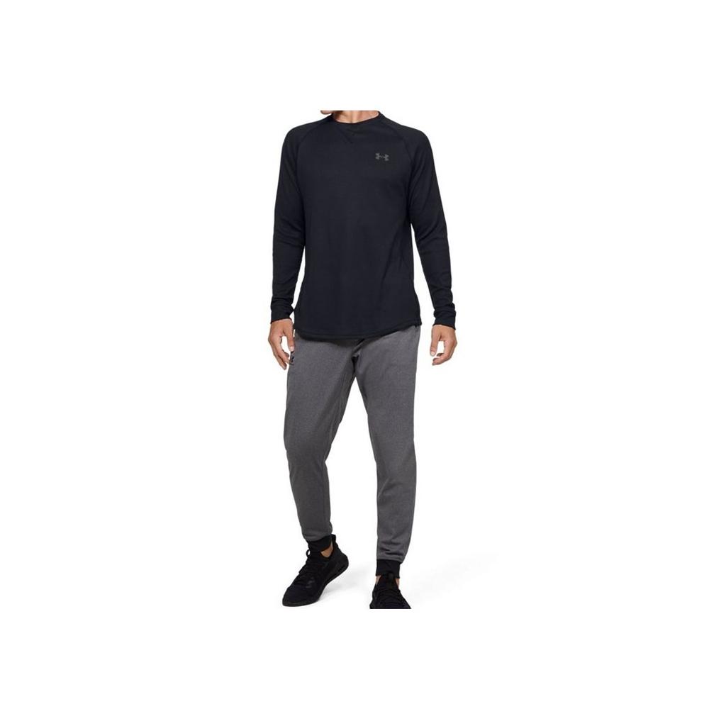 Under Armour Round Neck Training Printed Long Sleeve Raglan T-Shirt Men Tops Black 1302355-001