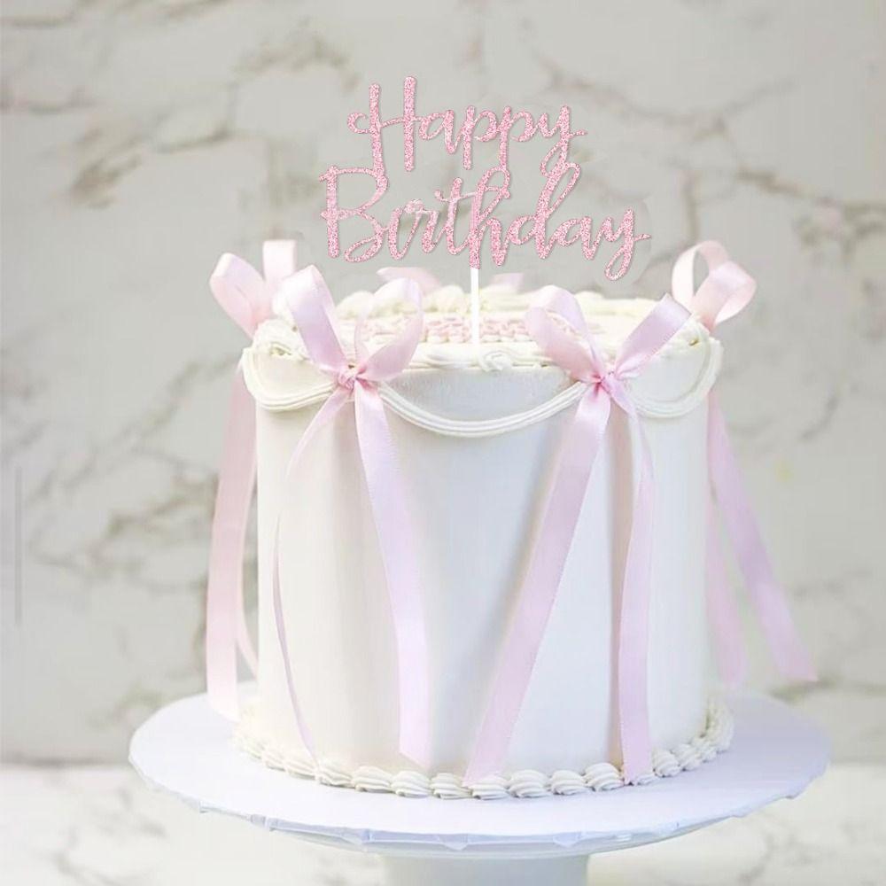 7 PCS Multipurpose Black Bows Acrylic Letter Ribbion Cake Topper New Cake Decorating