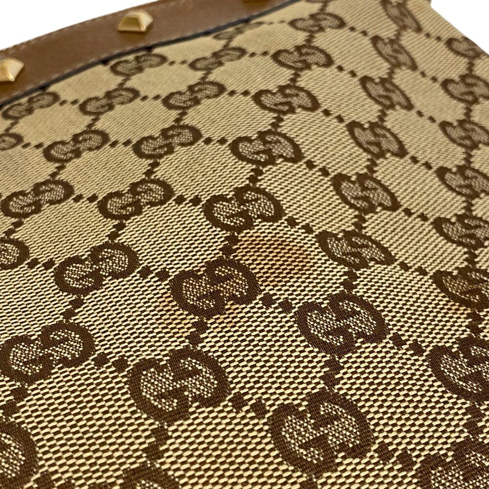 GUCCI 120893 Studs crossbody GG canvas GG canvas Shoulder Bag Brown GG canvas unisex Used