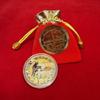 Chinese Zodiac Goat Commemorative Coin 1Pcs Gold Plated with Acrylic Case Red Pouch for Beginner Coin Collectors