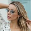 Vintage Sun Glasses Rimless Cut Edge Sun Glasses Fashion Designer Shades Luxury Golden Leopard Frame Sun Glasses UV400