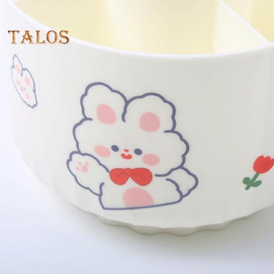 Makeup Brush Holder Cosmetic Storage Box 360-Degree Rotatable 5 Slot Design Large Capacity Pencil Case Desktop Organizer