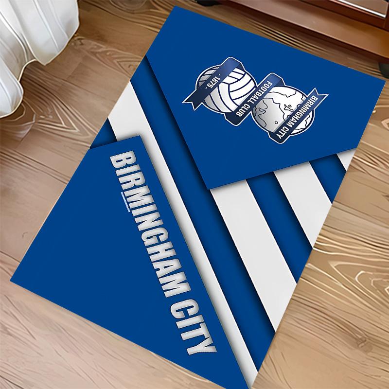 1pc BIRMINGHAM CITY LOGO Print Area Rug - Soft,Washable Non-Slip Indoor Mat for Office Chairs,Living Room,Home Office Decorative Rug