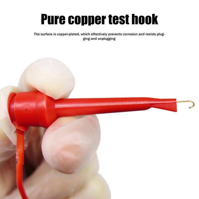 5Pcs Multimeter Copper 100cm Wire Test Hook Clips To 4mm Stackable Banana Plug Test Leads Mini Grabber Cables