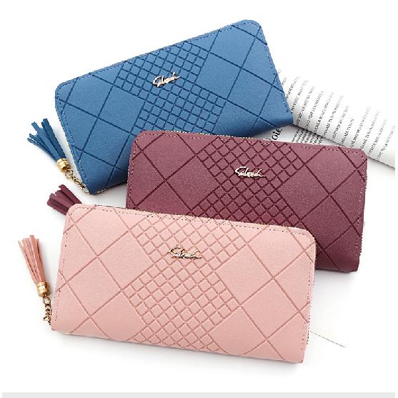 Women'S Long Purse Handbag Mobile Phone Purse Purse Purse Women'S Long Tassel Zipper Clutch Bag