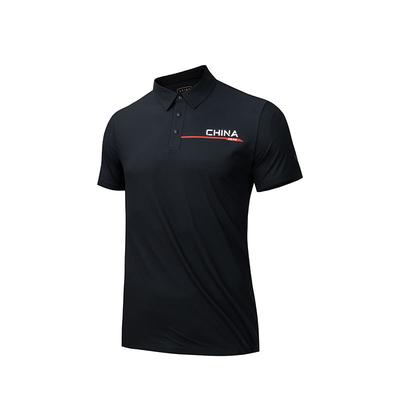 Training Series Letter Print Casual Sports Comfortable Quick-Dry Short Sleeve Polo Shirt Men Polo Shirts Basic-Black 152437101-4