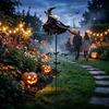 Metal Outdoor Garden Stake Decoration Decoration-witch Garden Wind Spinner  Halloween