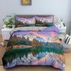3D Nature Landscape King Queen Duvet Cover Flowers Green Leaves Bedding Set Shimen View Quilt Cover Polyester Comforter Cover