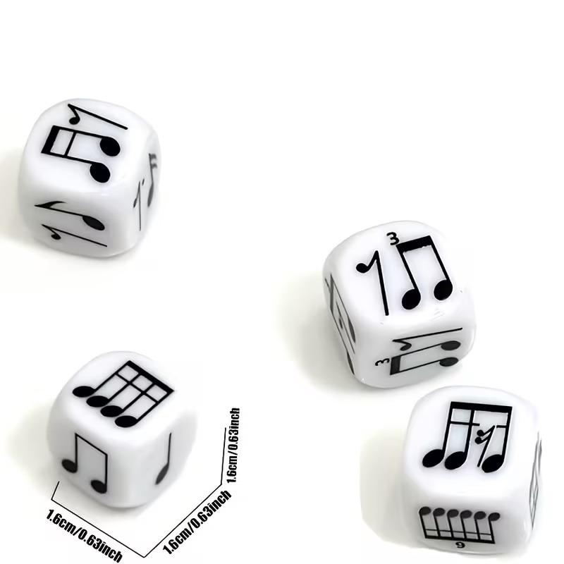 Set di 4 Dadi con Pentagramma Musicale Scala a 12 Toni Strumento Divertente per l'Apprendimento della Teoria degli Intervalli Musicali per Principianti Studenti Insegnanti