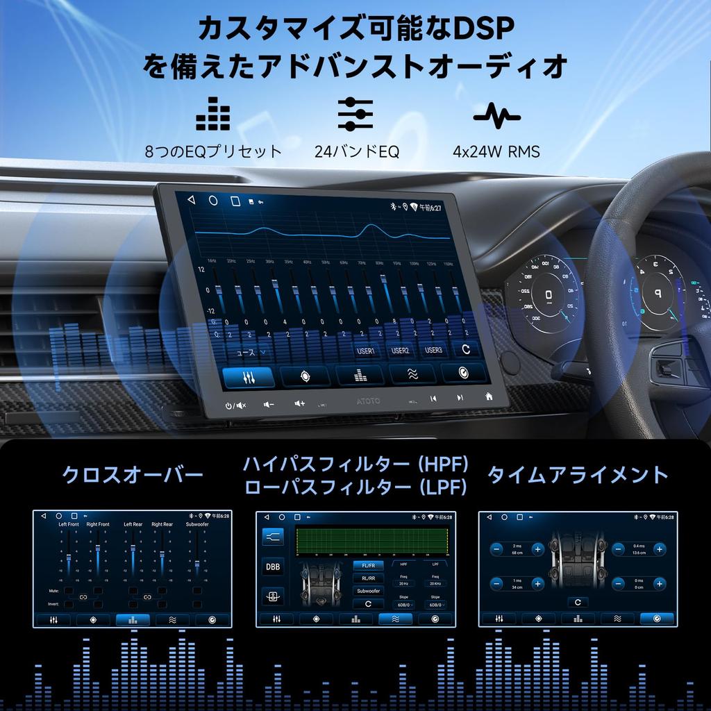 ATOTOMOVE QLED Android Car Stereo with Dash Wireless Android Floating QLED 1080P DVR Recording A5L 10.1-inch 1-DIN & 2-DIN Cam, 2GB+32GB RAM, CarPlay,