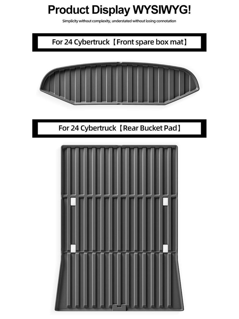 Tesla Cybertruck Trunk Mat 2024, TPE Rear Bed Mat