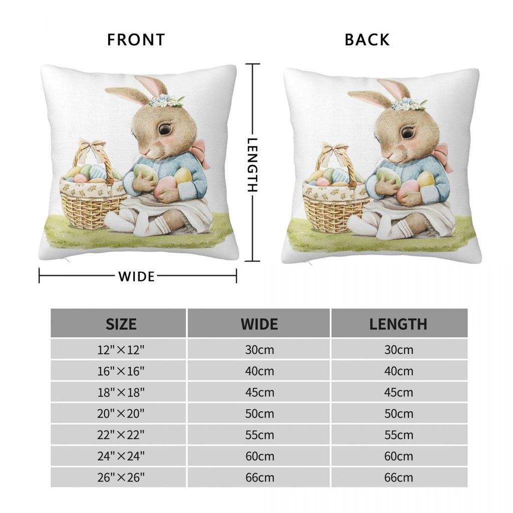 Easter Baby Rabbit With Eggs Pillow Cover Morden Pillow Case For Chair Sofa Home Decoration Cushion Cover Graphic Pillowcases